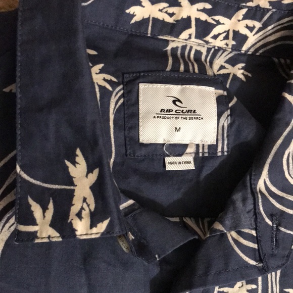 Rip curl kids short sleeved button up shirt w palm trees new - Picture 2 of 4
